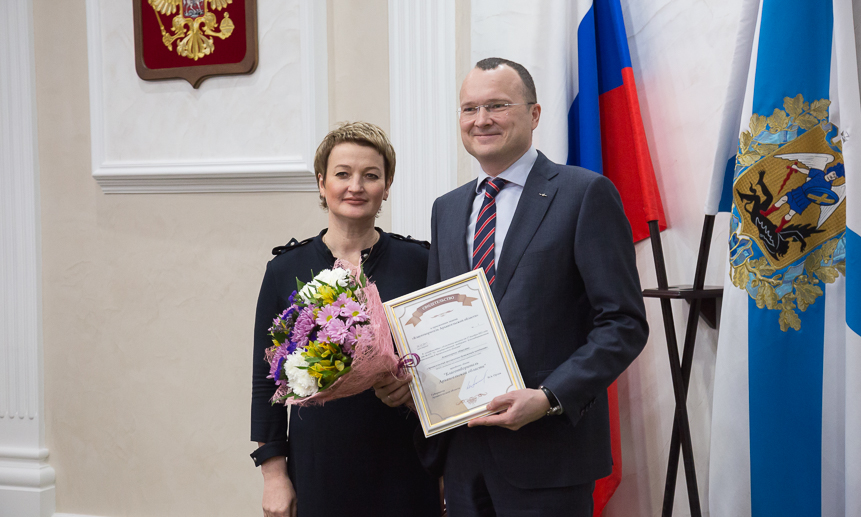 Екатерина Прокопьева и генеральный директор АЦБК Дмитрий Зылёв.